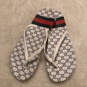 Sale! π Gucci Look White Flip flops